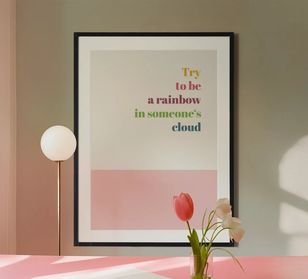 Rainbow poster with aluminum frame by glueckaufpapier