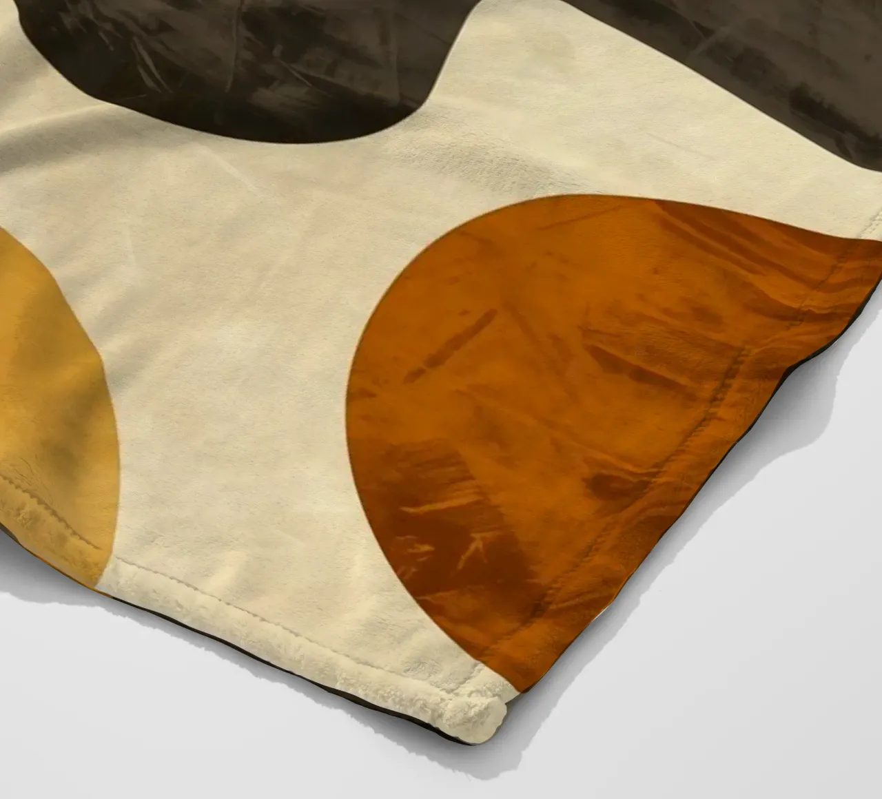 Earth-coloured midcentury Bauhaus wallpaper fleece blanket by Autofocus