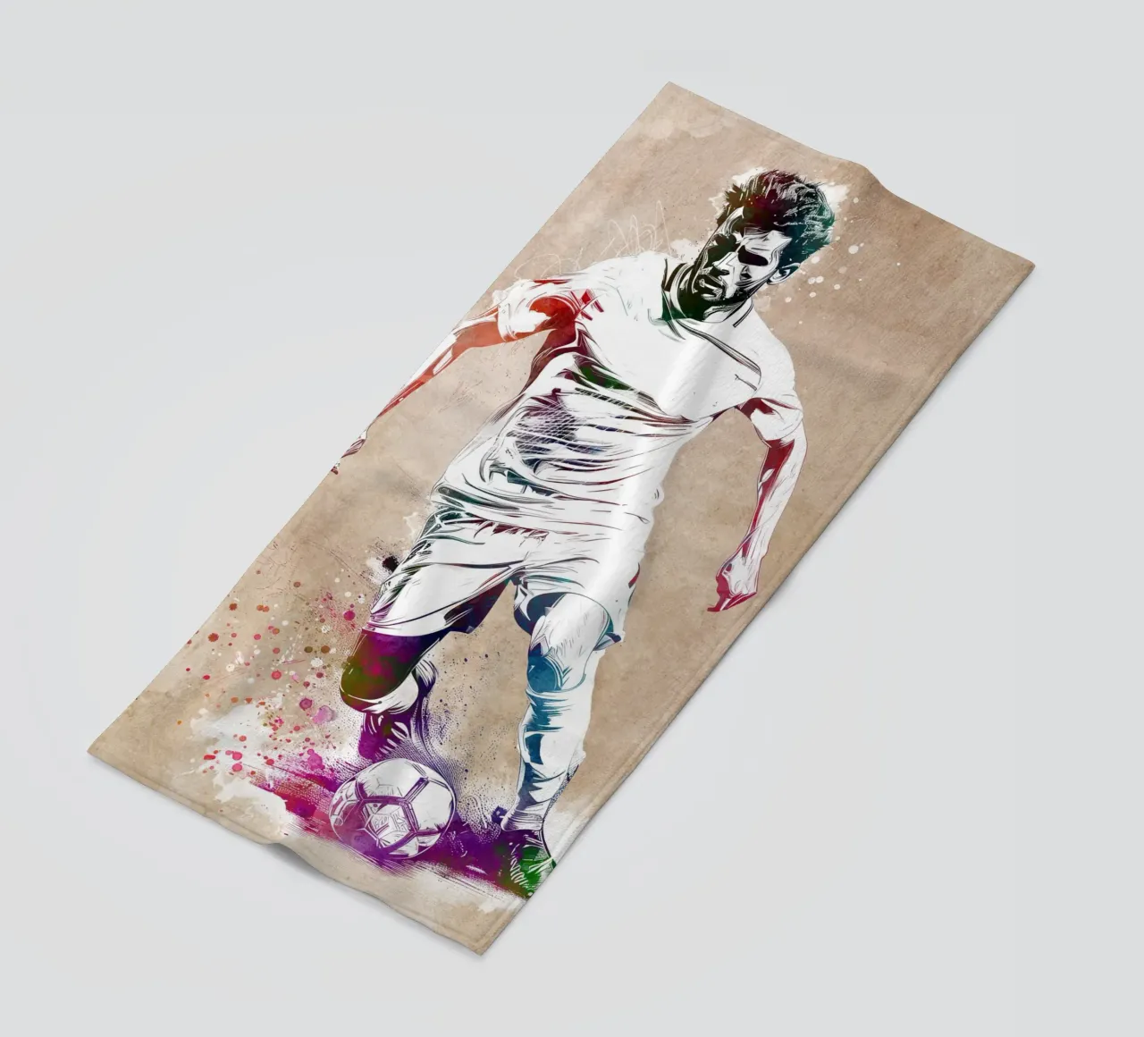 Giocatore di calcio sport art telo mare da Justyna Jaszke JBJart