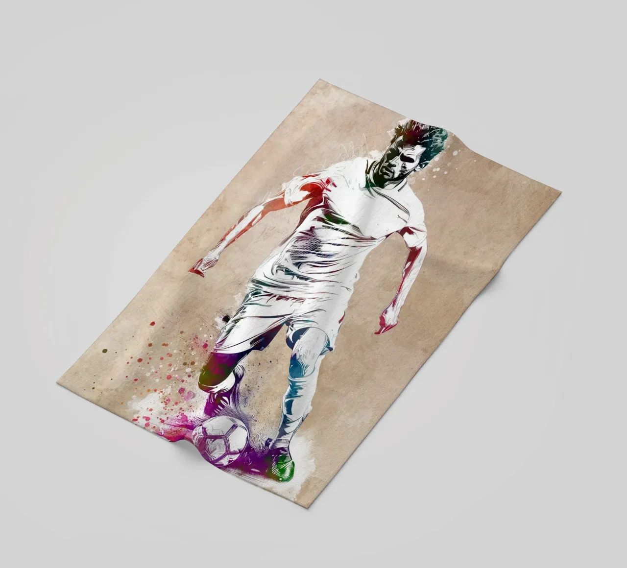 Giocatore di calcio sport art telo mare da Justyna Jaszke JBJart