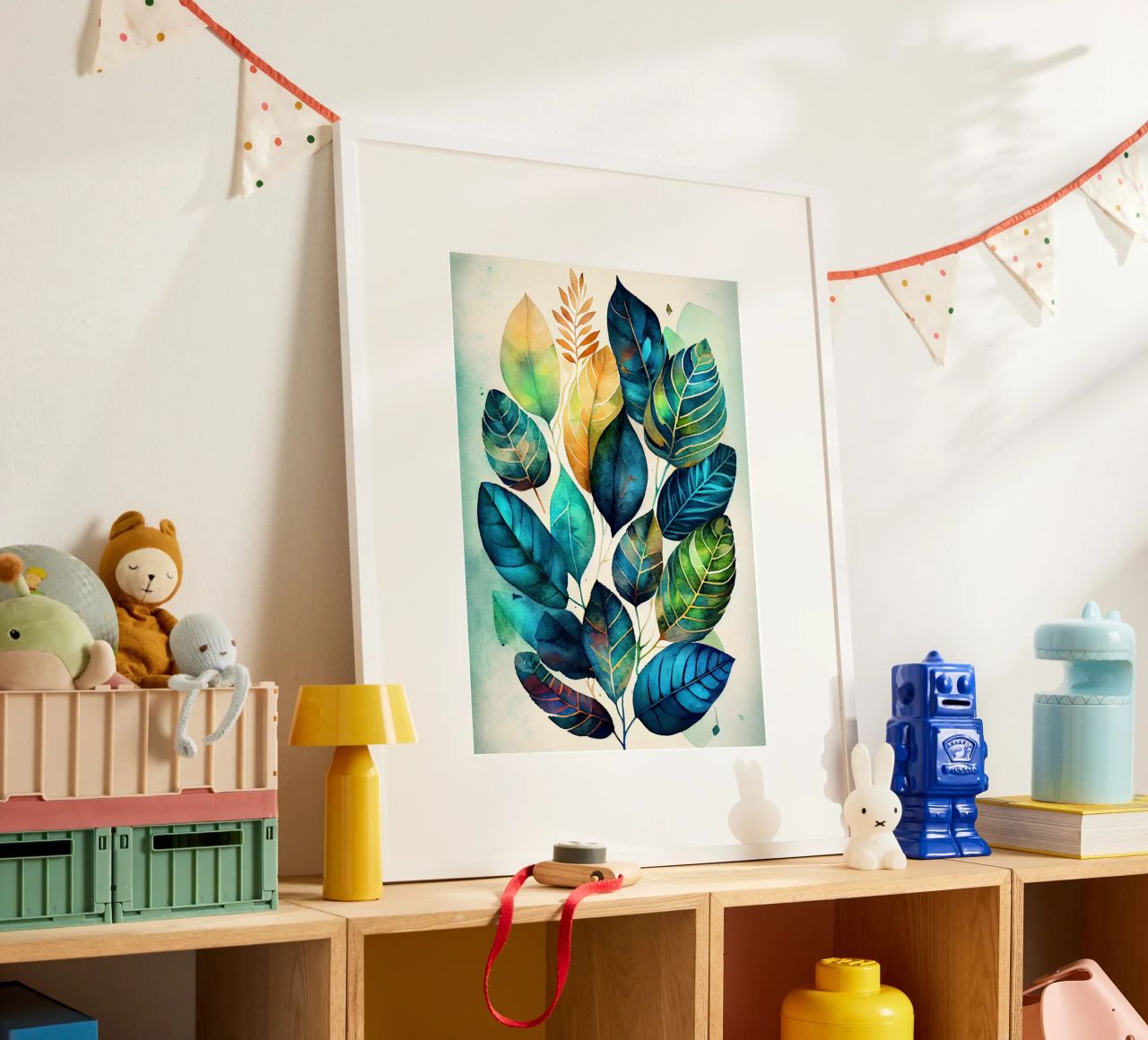 Feuilles d'aquarelle art de la nature poster de Justyna Jaszke JBJart