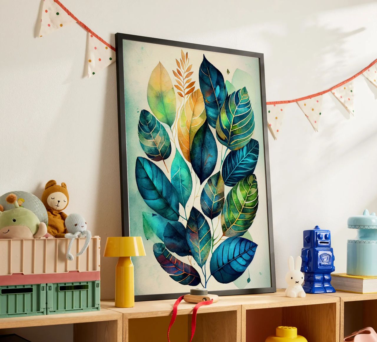 Feuilles d'aquarelle art de la nature poster de Justyna Jaszke JBJart