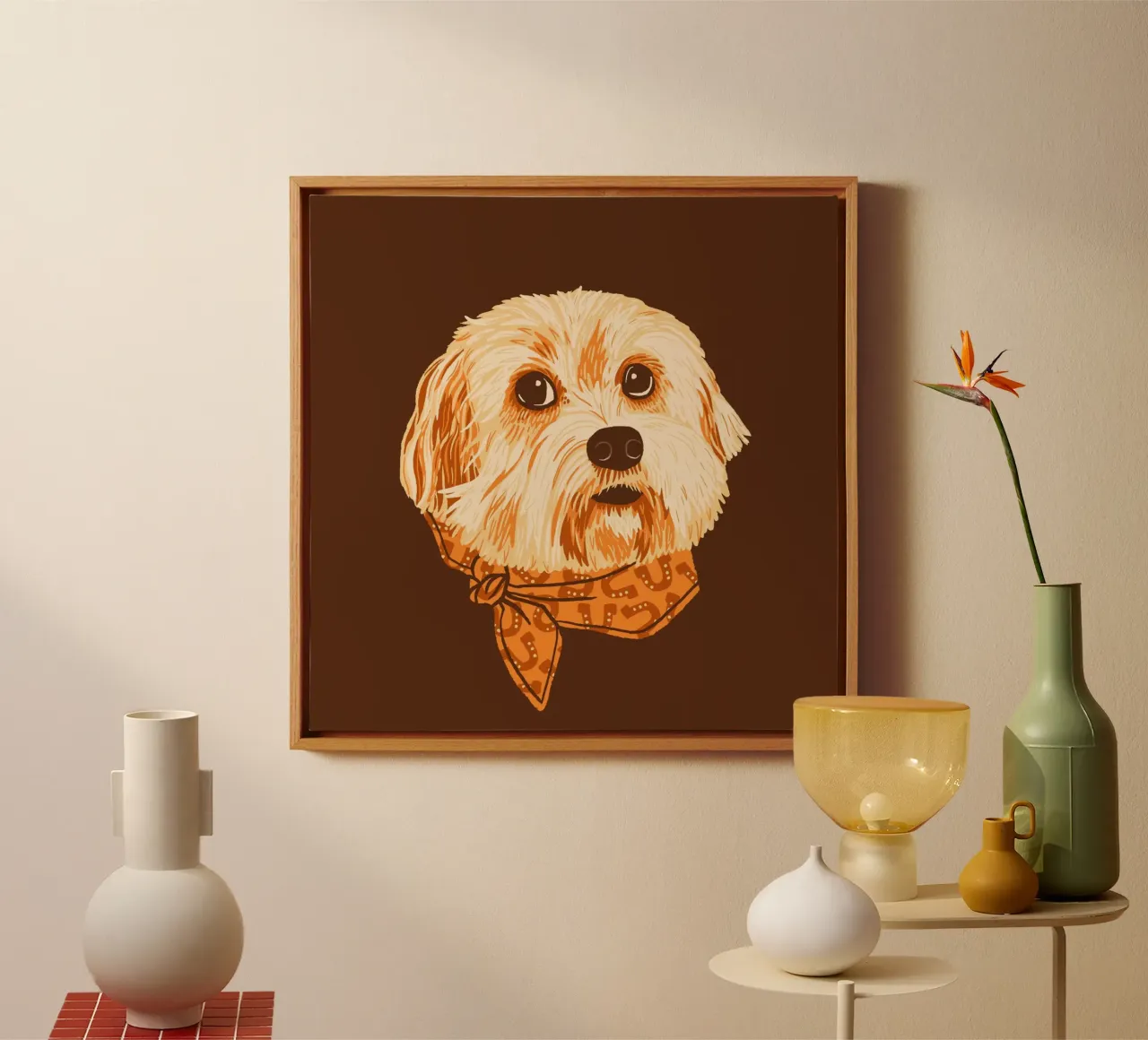 Molly The Cute Cowgirl Pup canvas with Floater frame by AnyoneCanYeehaw