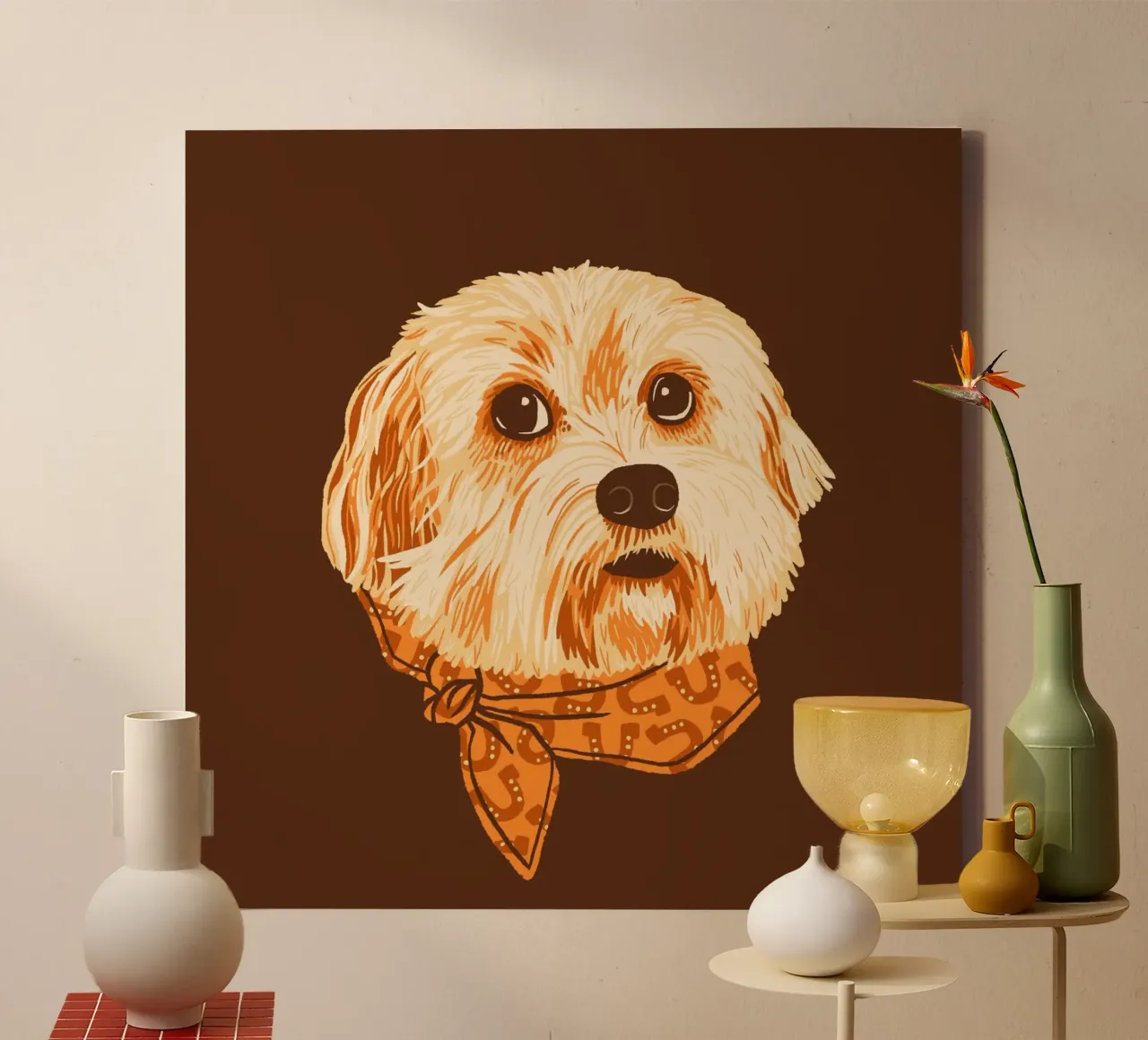 Molly The Cute Cowgirl Pup canvas with Floater frame by AnyoneCanYeehaw