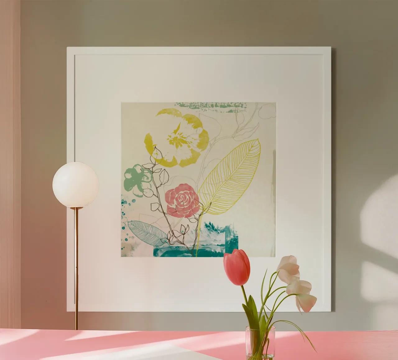 Flowers Are Art poster con telaio in plastica da Catherine Aguilar