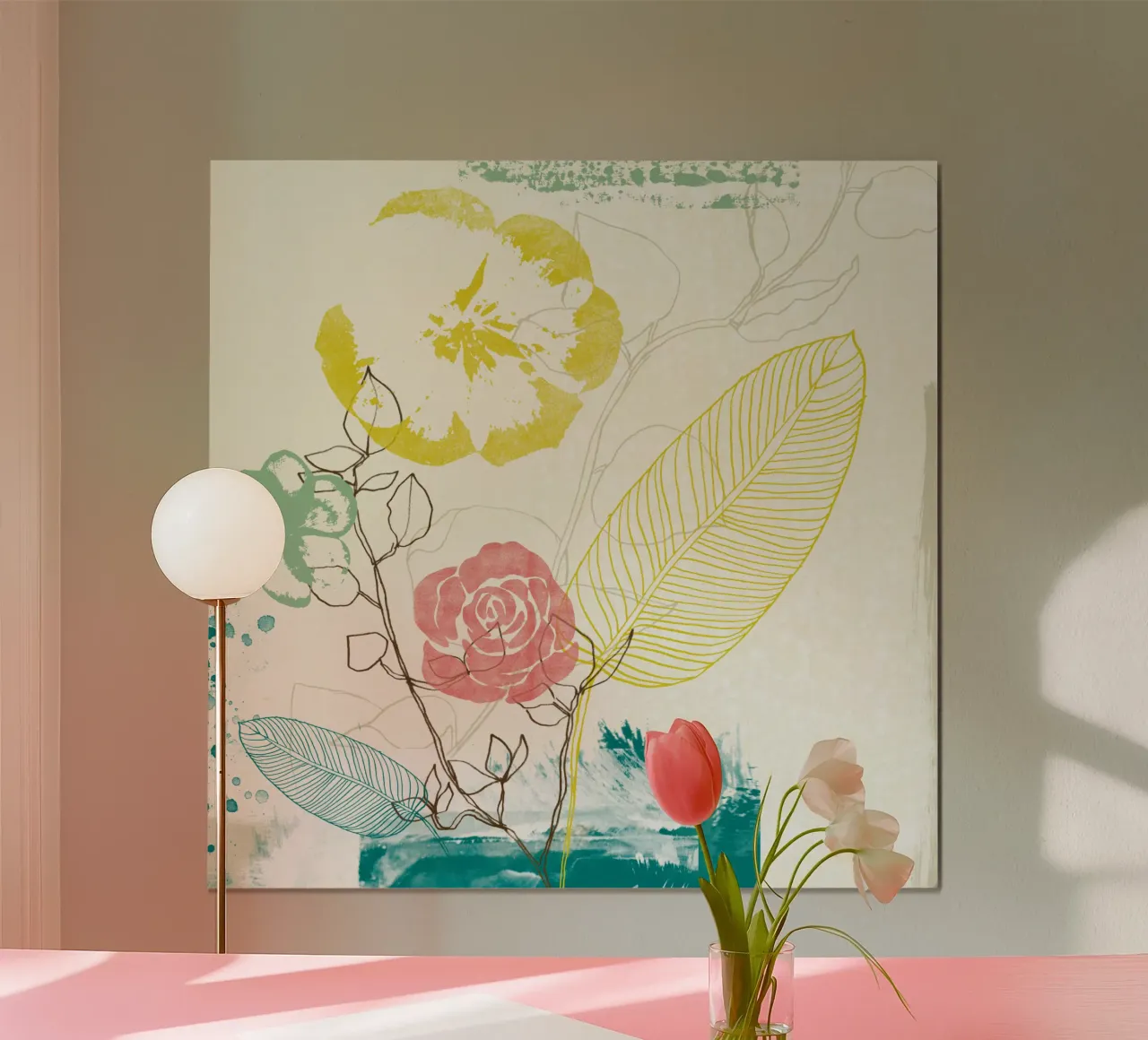 Flowers Are Art poster con telaio in plastica da Catherine Aguilar