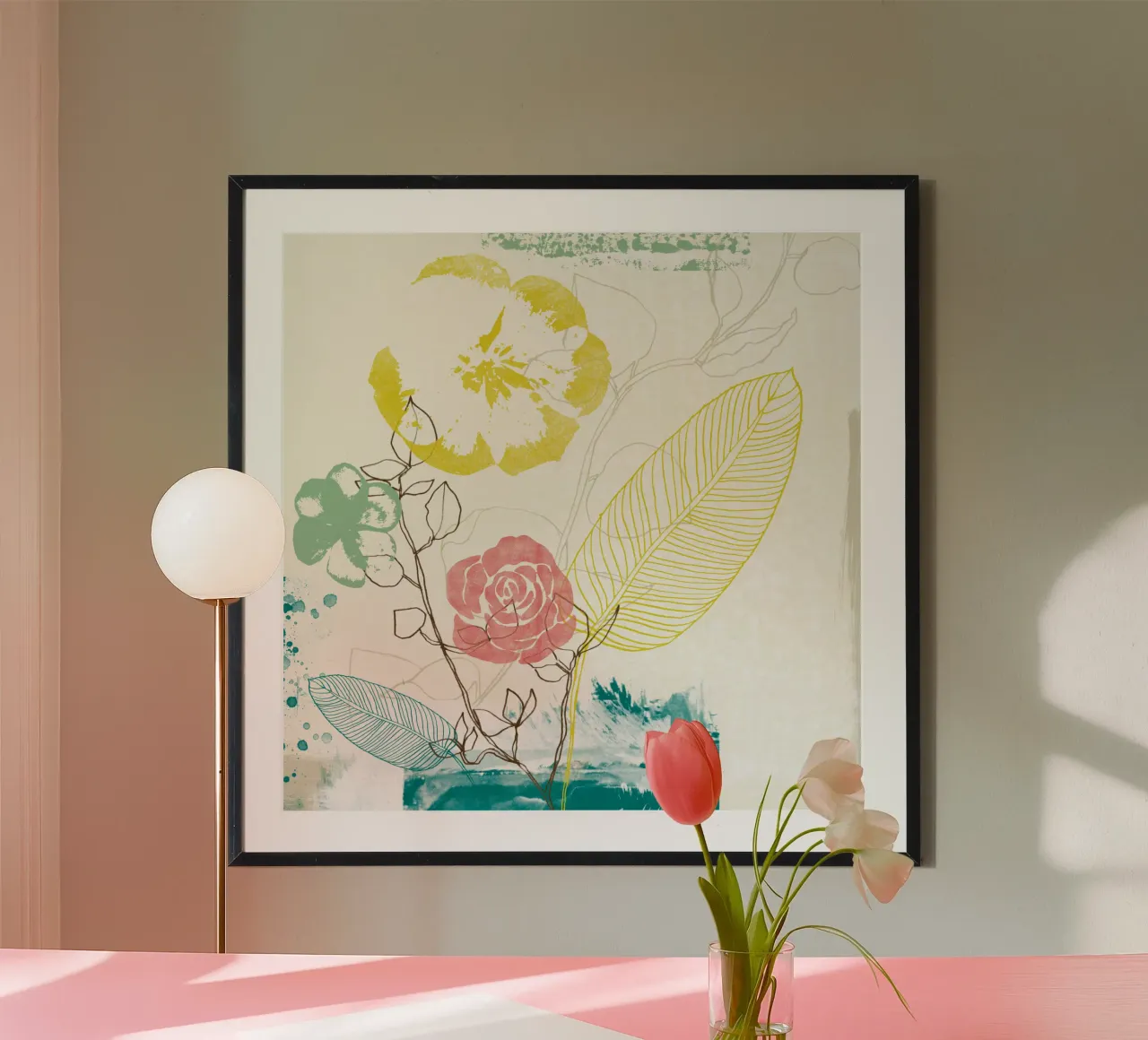 Flowers Are Art poster con telaio in plastica da Catherine Aguilar