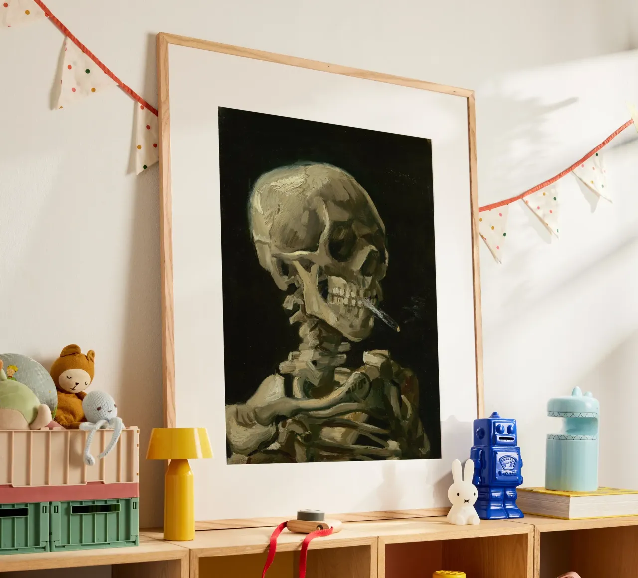 Vincent Van Gogh - Teschio di scheletro con sigaretta accesa poster da Timeless Artworks