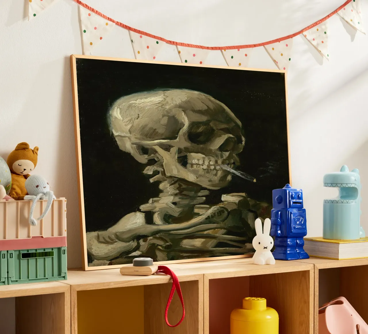 Vincent Van Gogh - Teschio di scheletro con sigaretta accesa poster da Timeless Artworks