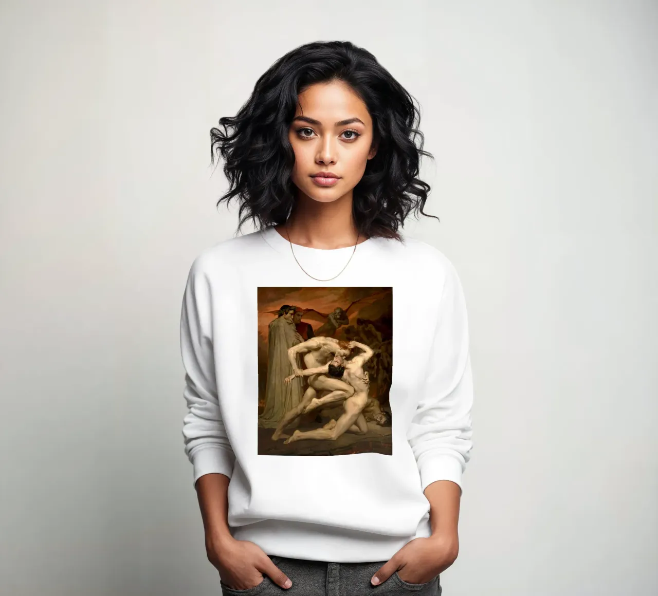 William-Adolphe Bouguereau - Dante and Virgil Dante and Virgi sweatshirt by Timeless Artworks