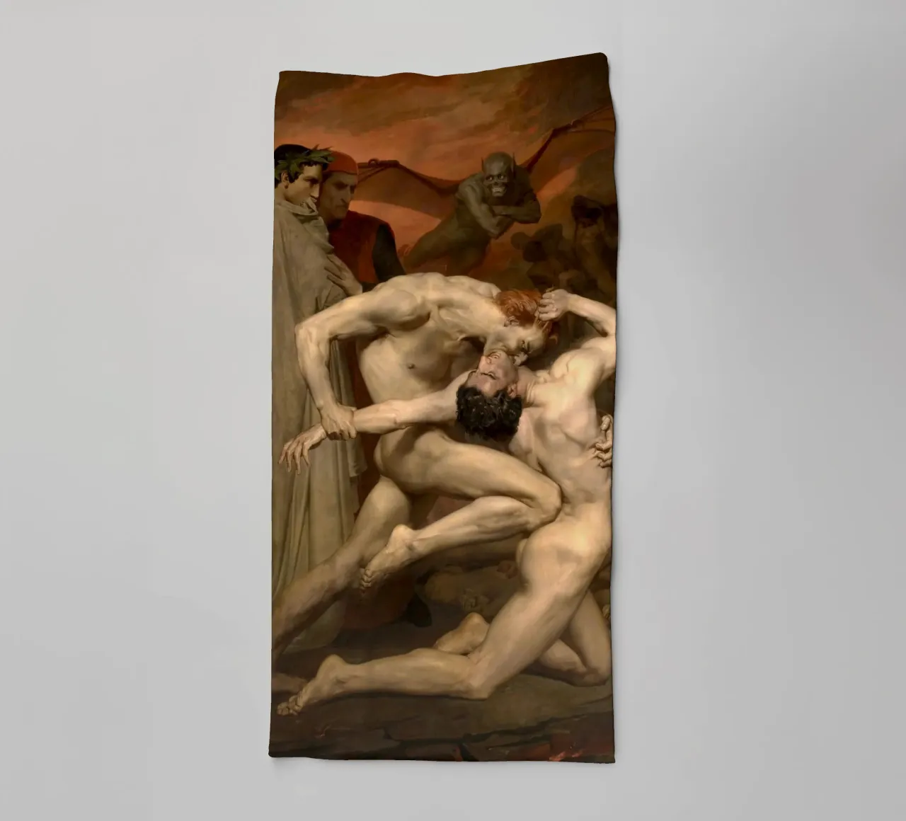 William-Adolphe Bouguereau - Dante and Virgil Dante and Virgi towel by Timeless Artworks