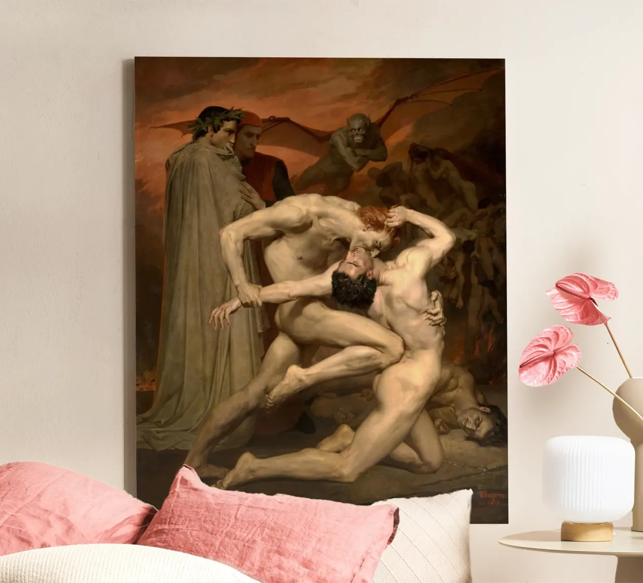 William-Adolphe Bouguereau - Dante e Virgilio Dante e Virgilio tela con Cornice a cassetta da Timeless Artworks
