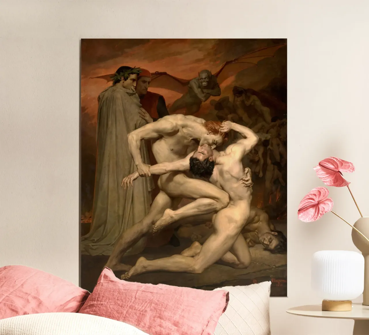 William-Adolphe Bouguereau - Dante e Virgilio Dante e Virgilio poster con telaio in legno da Timeless Artworks