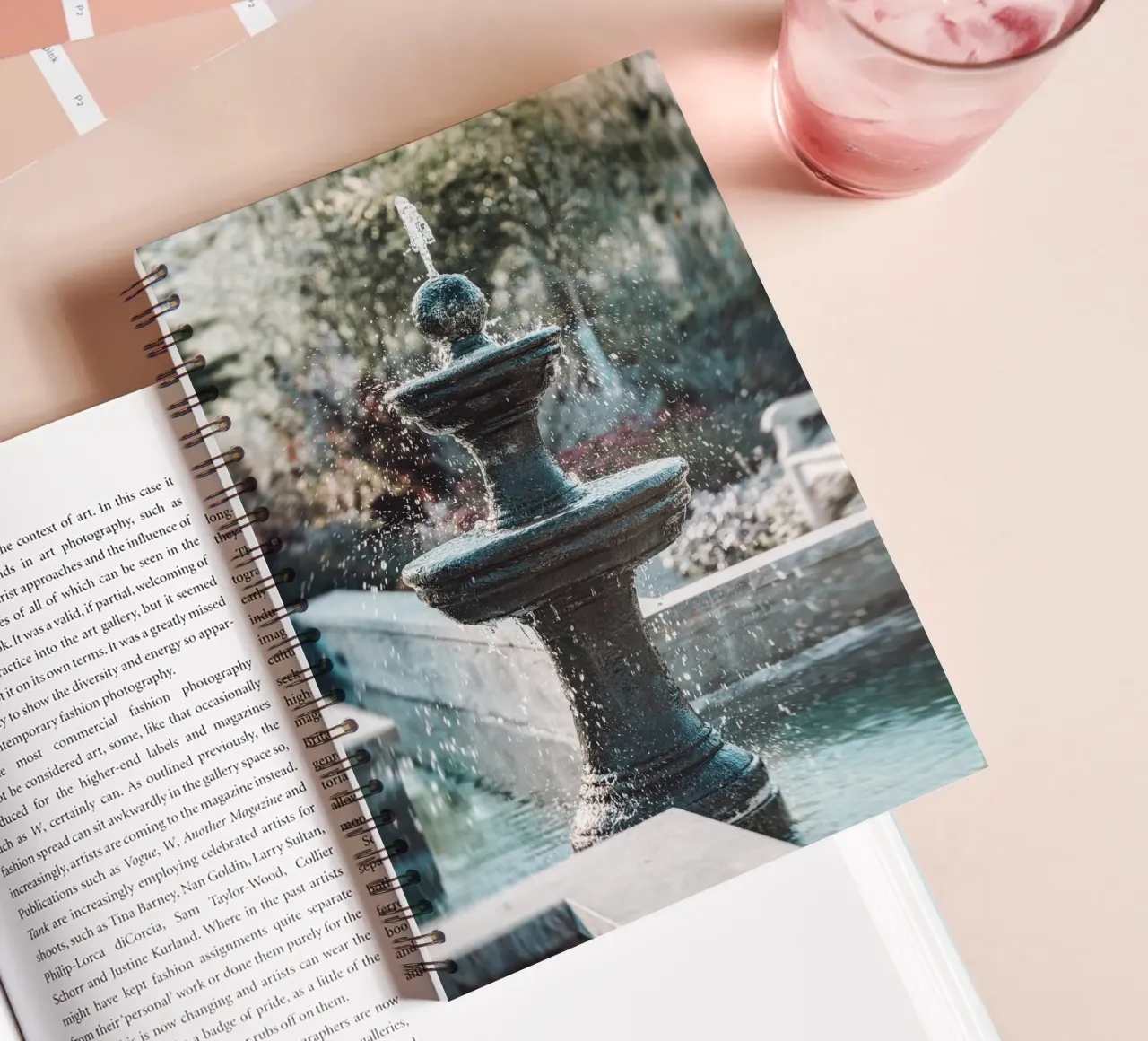Fountain Relaxation oasis spiral notebook by Carinaprint
