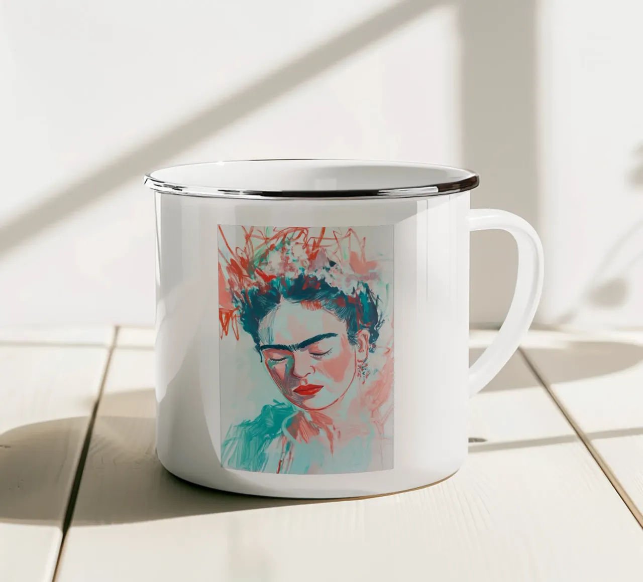 Frida Bellezza silenziosa tazza in smalto da Carinaprint