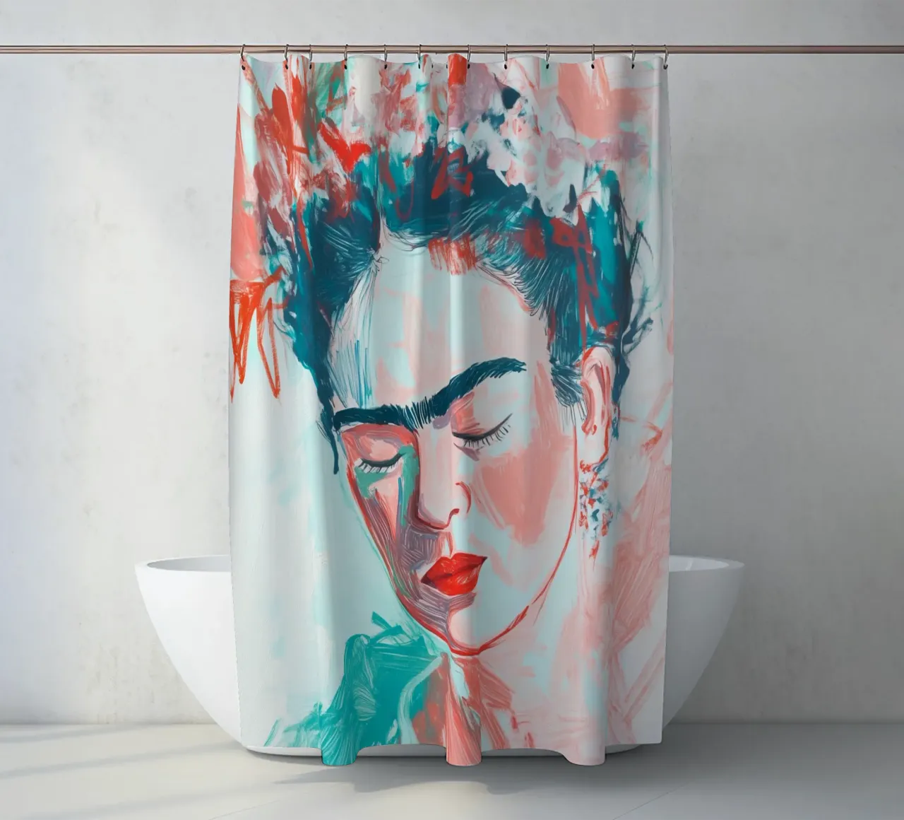 Frida Bellezza silenziosa tenda da doccia da Carinaprint