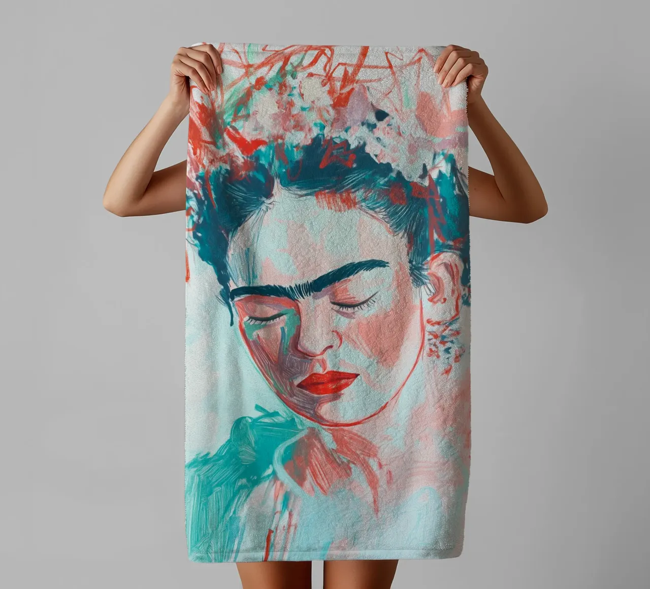 Frida Bellezza silenziosa asciugamano da bagno da Carinaprint