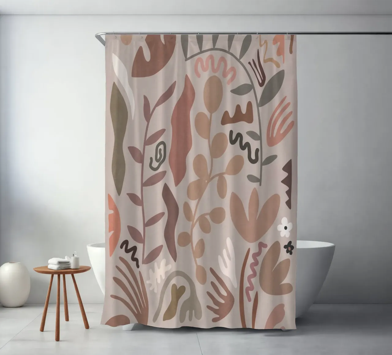 Blush Flora III shower curtain by amini54