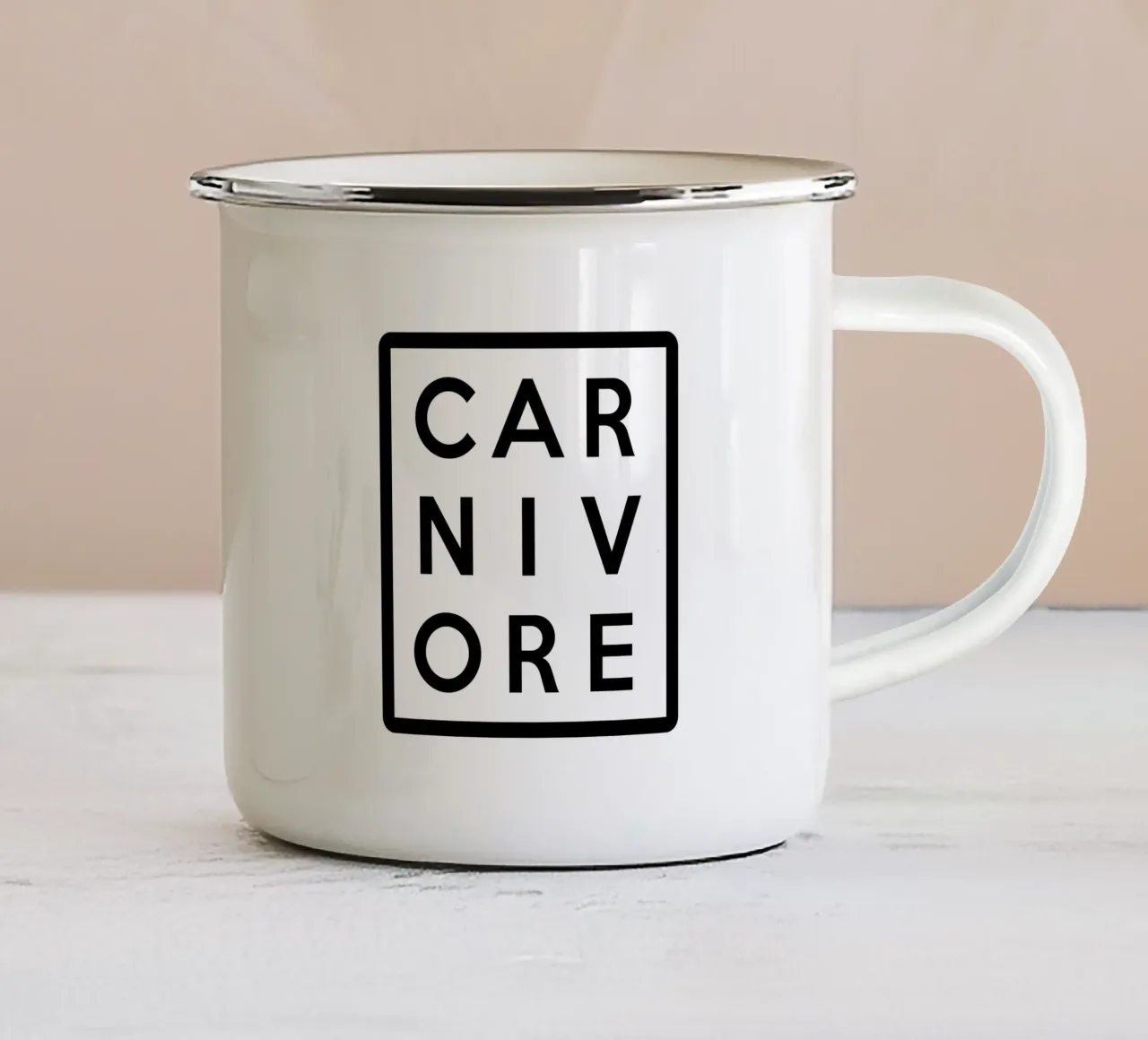 Carnivoro tazza in smalto da amini54