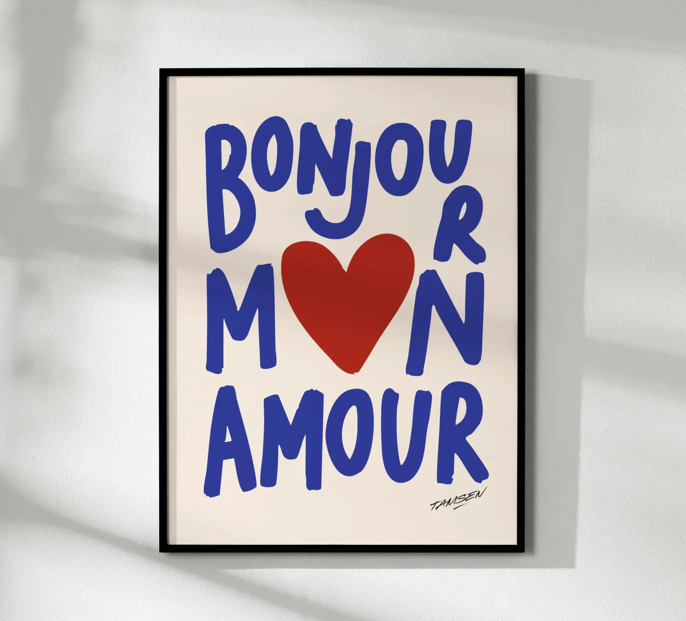 Bonjour mon Amour poster de Tamsen Design