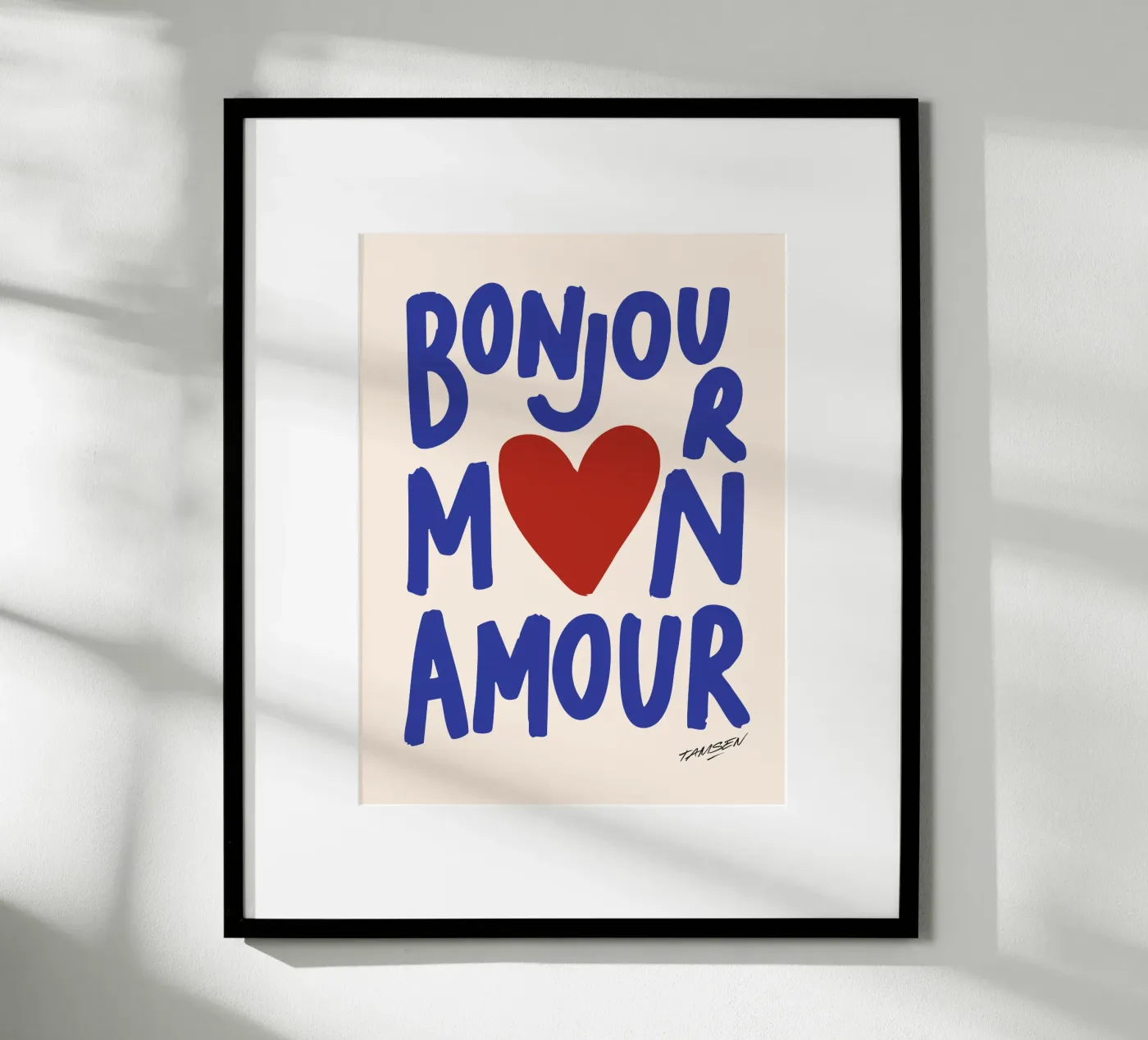Bonjour mon Amour poster de Tamsen Design