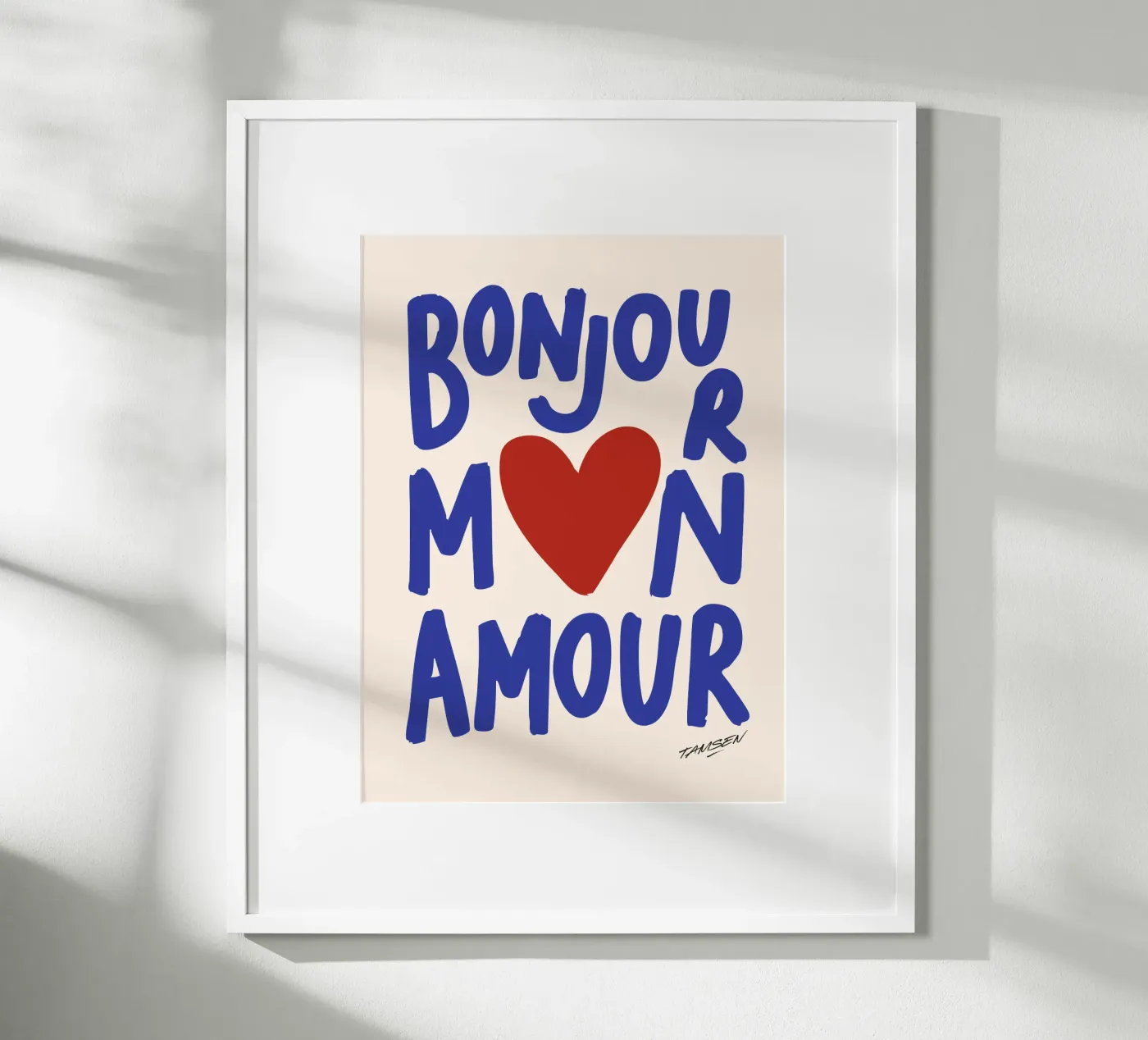 Bonjour mon Amour poster de Tamsen Design