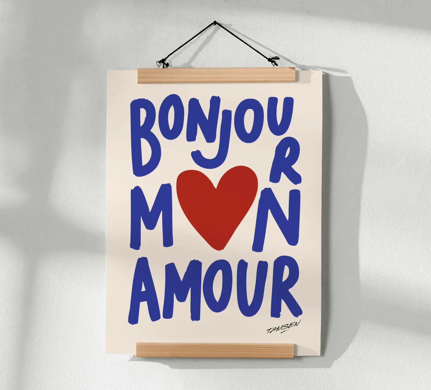 Bonjour mon Amour poster de Tamsen Design