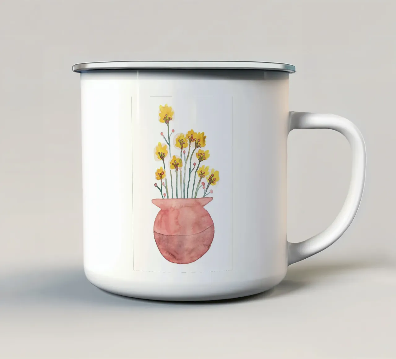 Yellow blossom mid century tazza in smalto da BAINAI