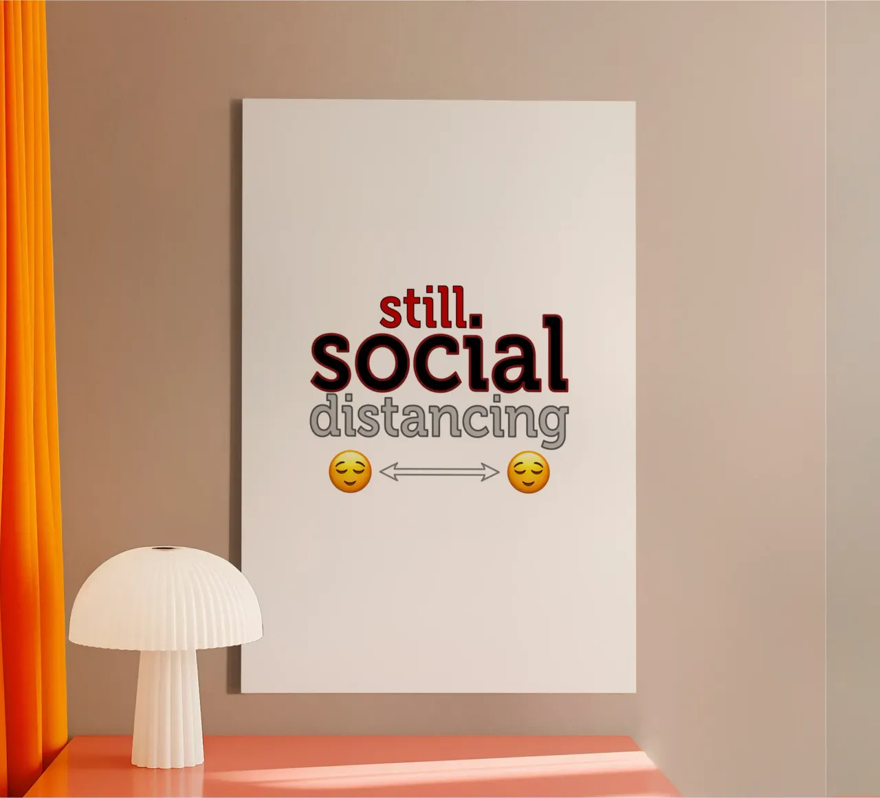 Nog steeds sociale afstand canvas met Baklijst van amini54