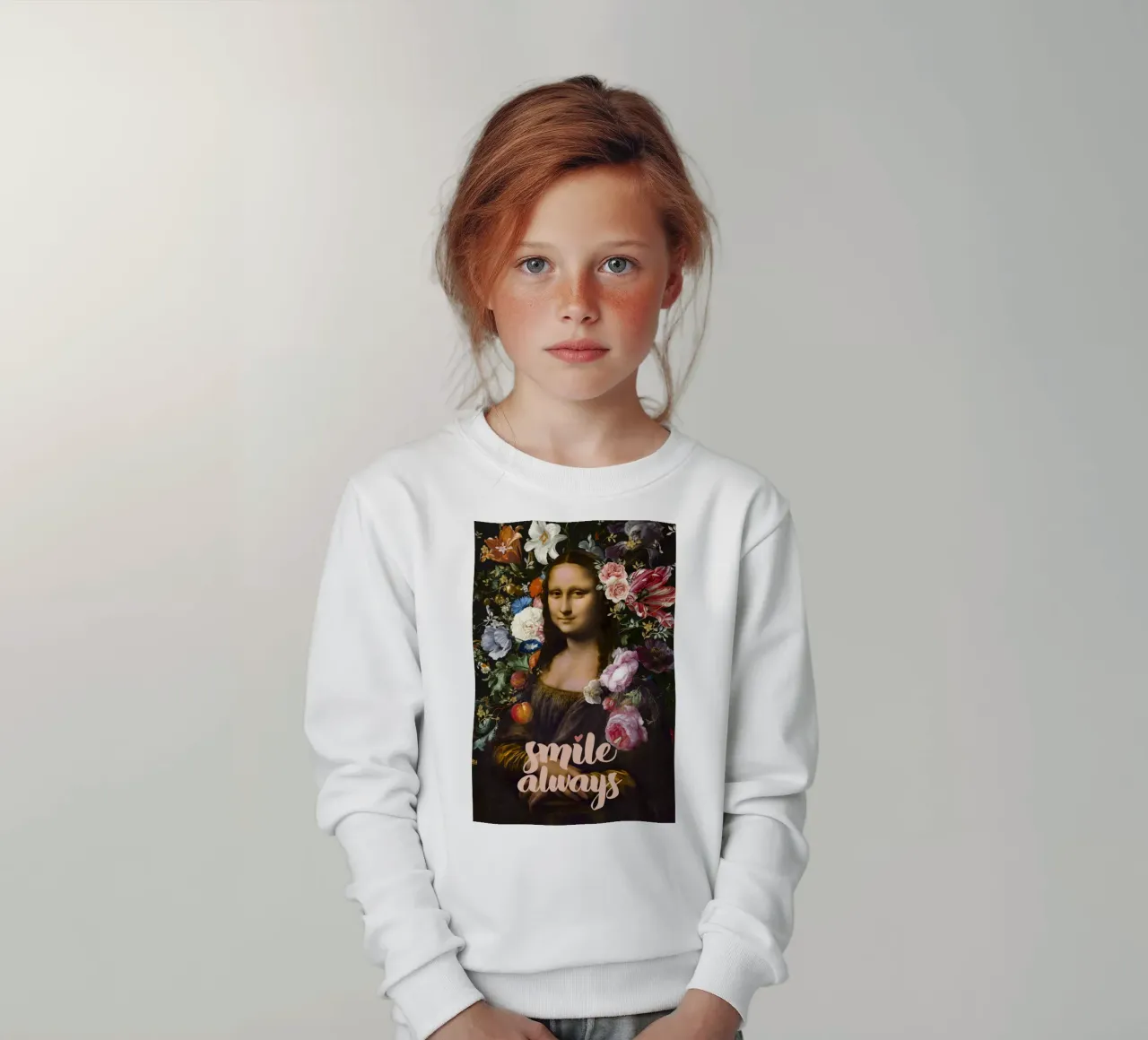 Sorridi sempre, Monna Lisa felpa bambino da amini54