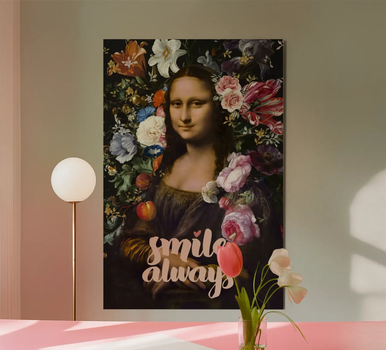 Sorridi sempre, Monna Lisa alluminio dibond da amini54
