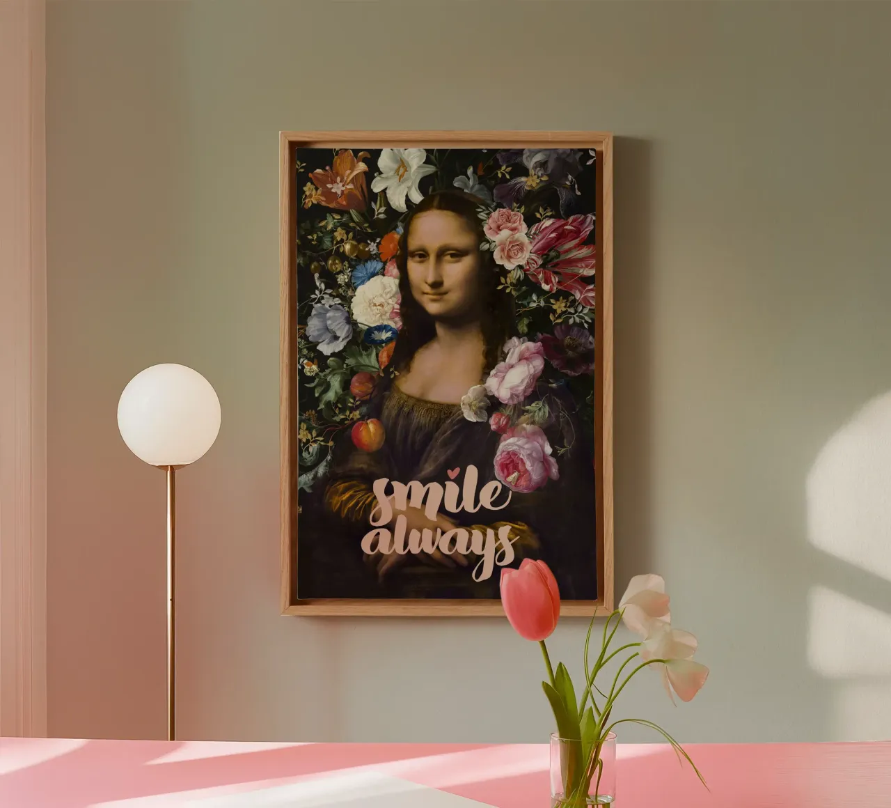 Smile Always, Mona Lisa canvas by amini54