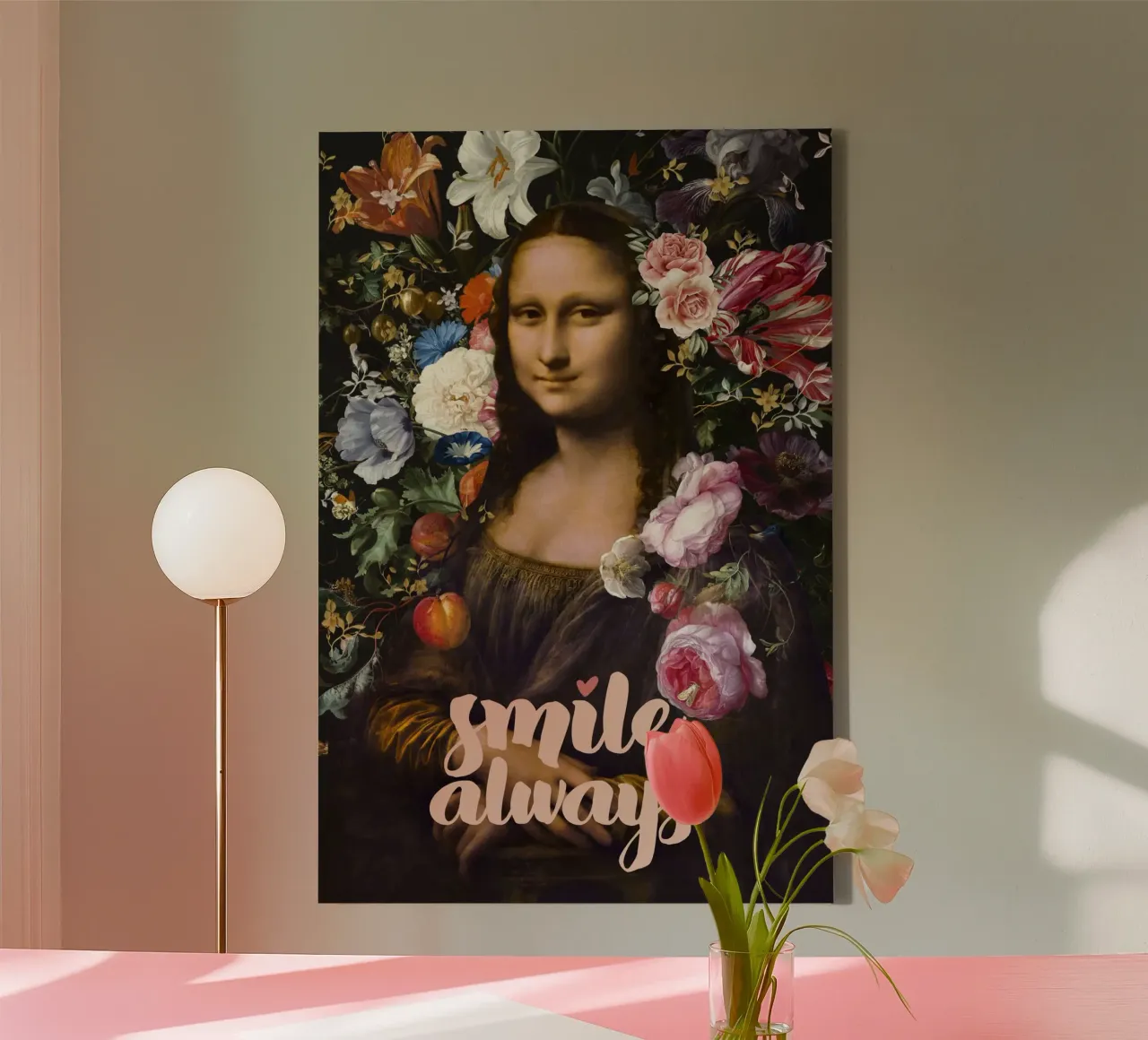 Smile Always, Mona Lisa canvas by amini54