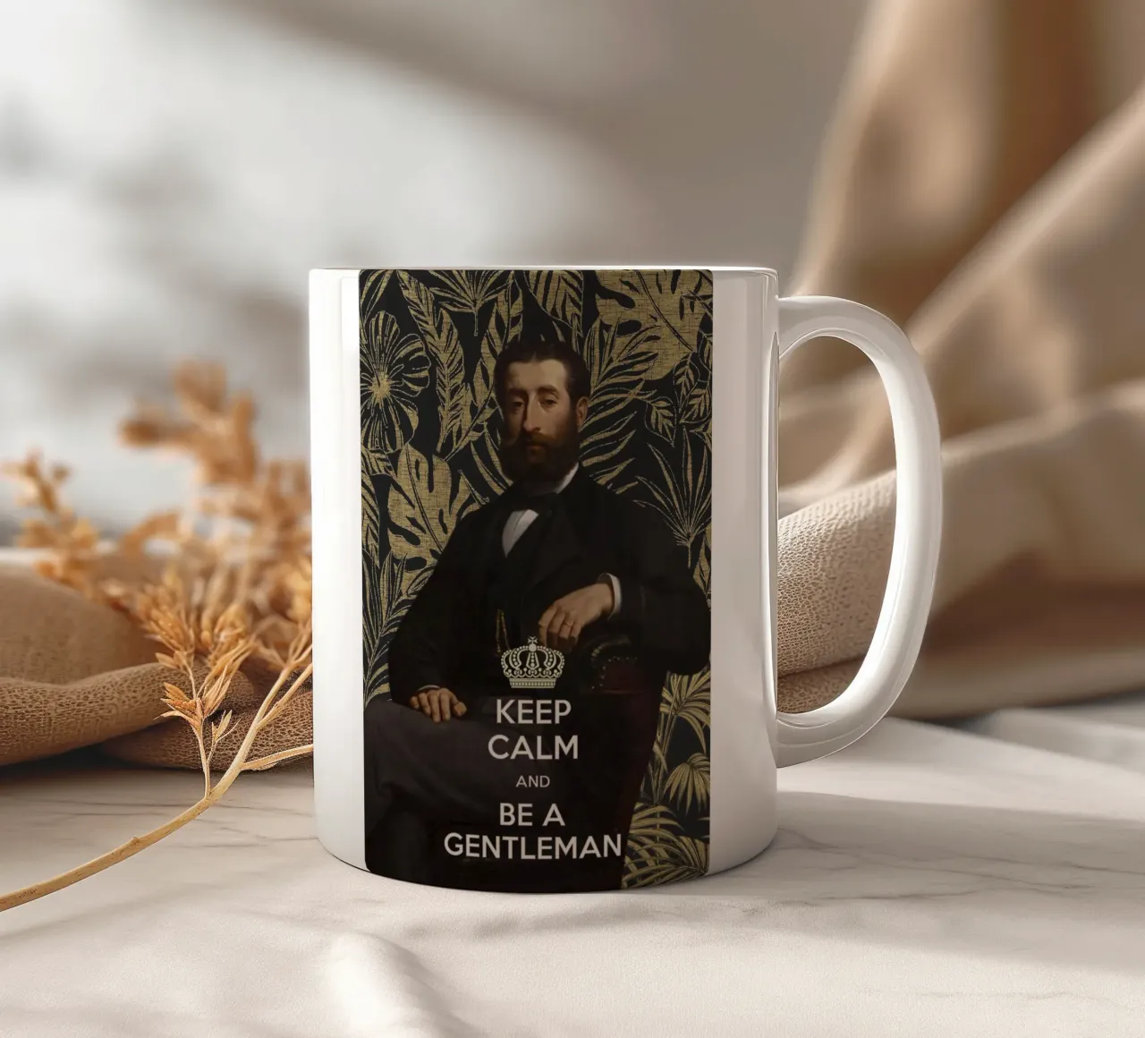 Mantenere la calma e comportarsi da gentiluomo tazza in ceramica da amini54