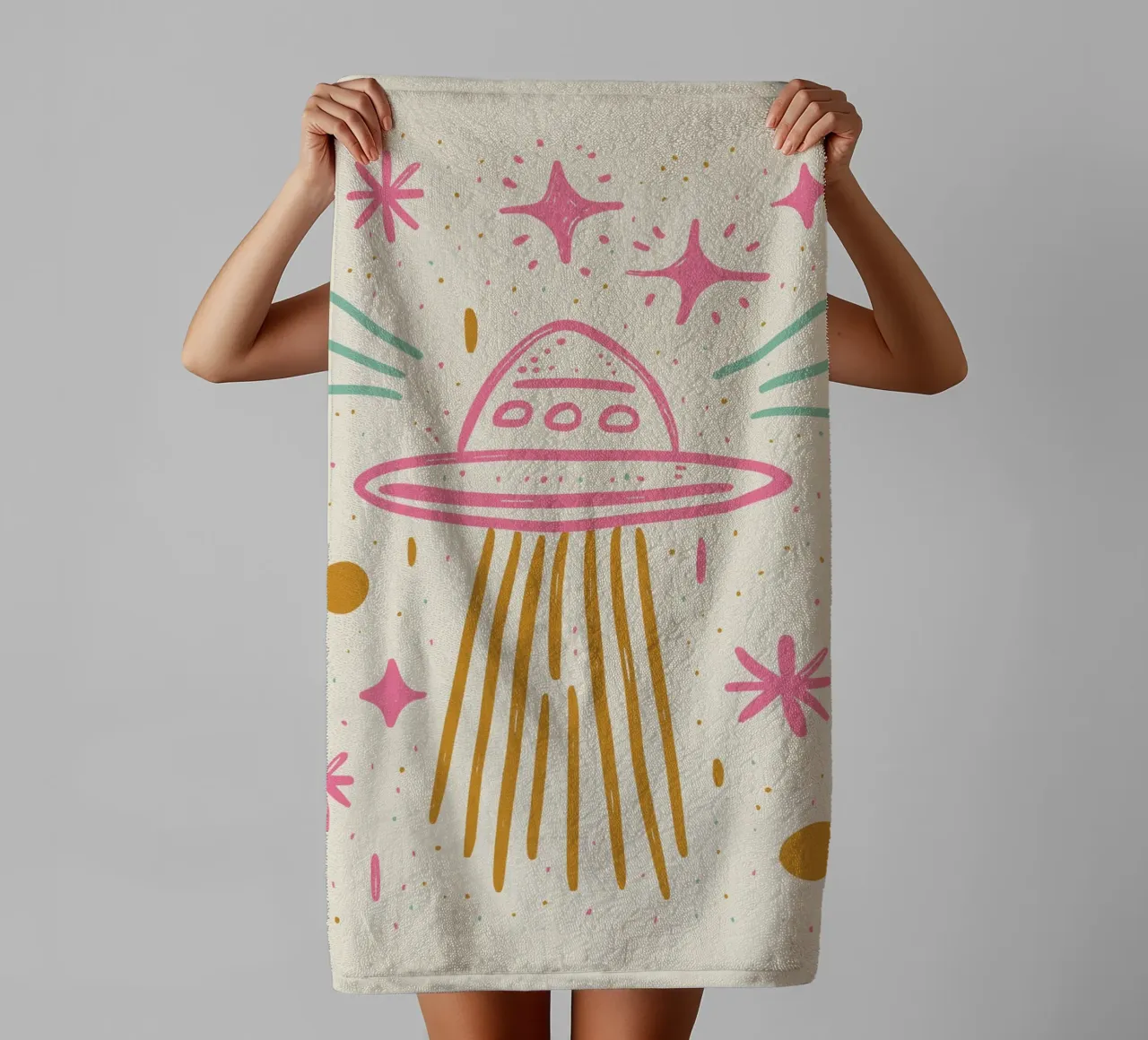 Pastel UFO asciugamano da bagno da treechild