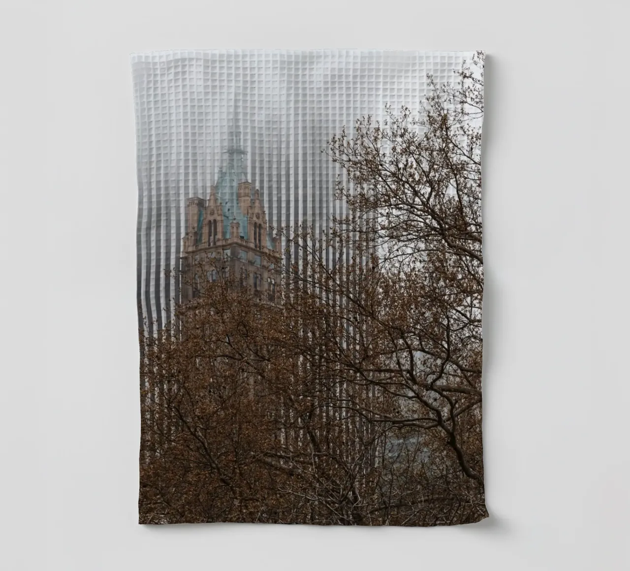 New York - Skyline im Herbst Geschirrtuch von Nadine Ginzel