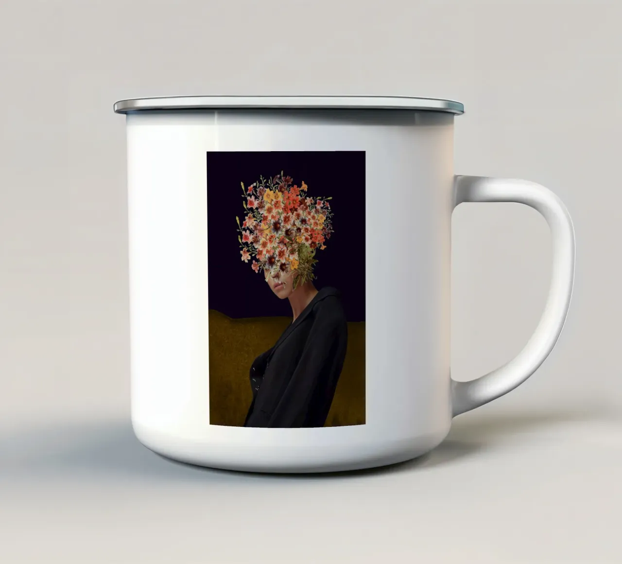 Ritratto floreale 38 tazza in smalto da dada22