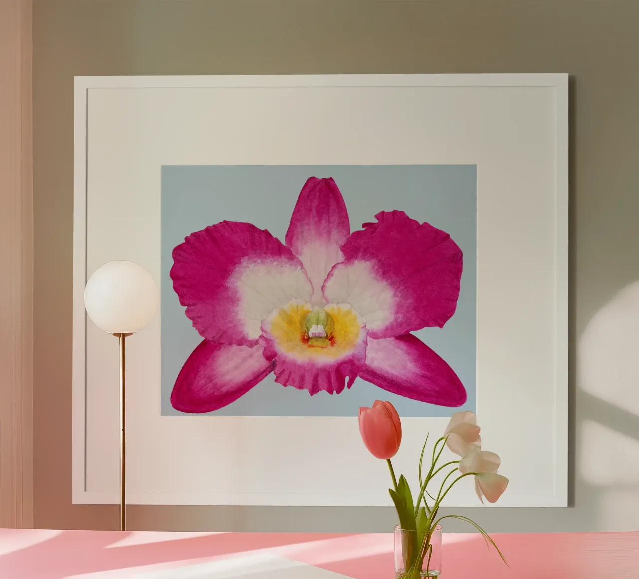 Orchid Dendro poster with aluminum frame by Victoriabeyer
