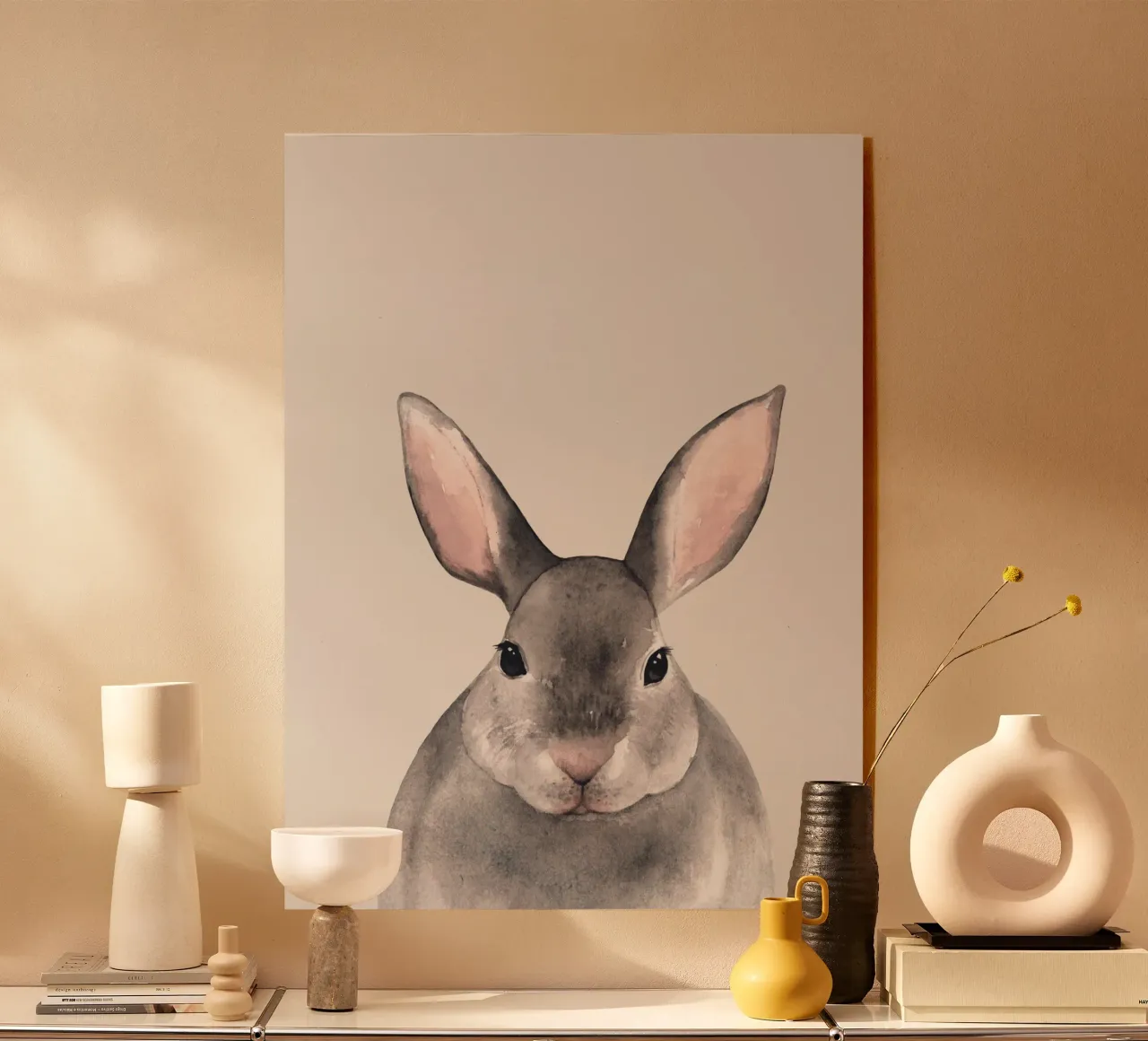 Acquerello di un coniglietto carino - murale per la camera dei bambini plexiglass da Whole©