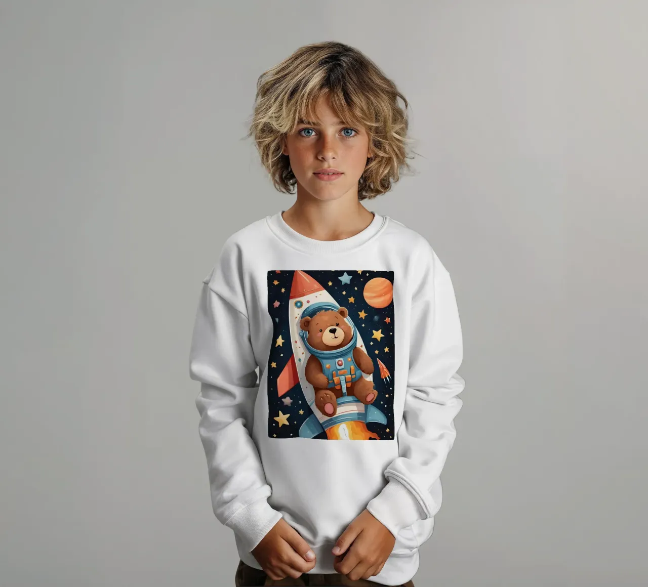 Bearonaut nello spazio felpa bambino da Doodle Dreams Art