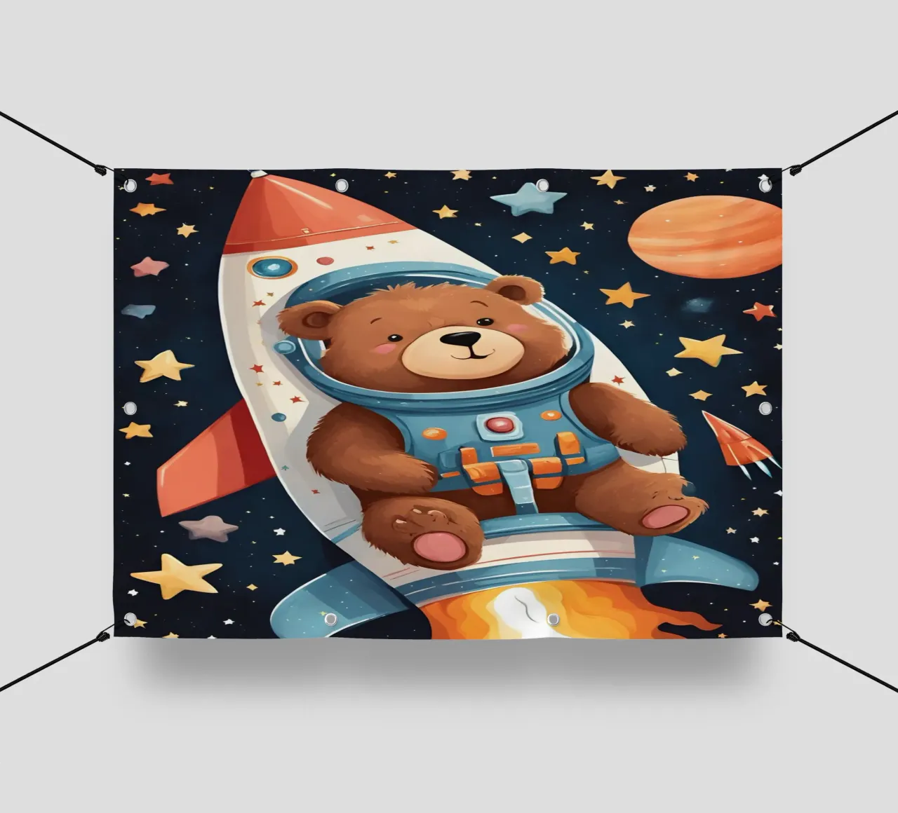 Bearonaut nello spazio telo in pvc da Doodle Dreams Art