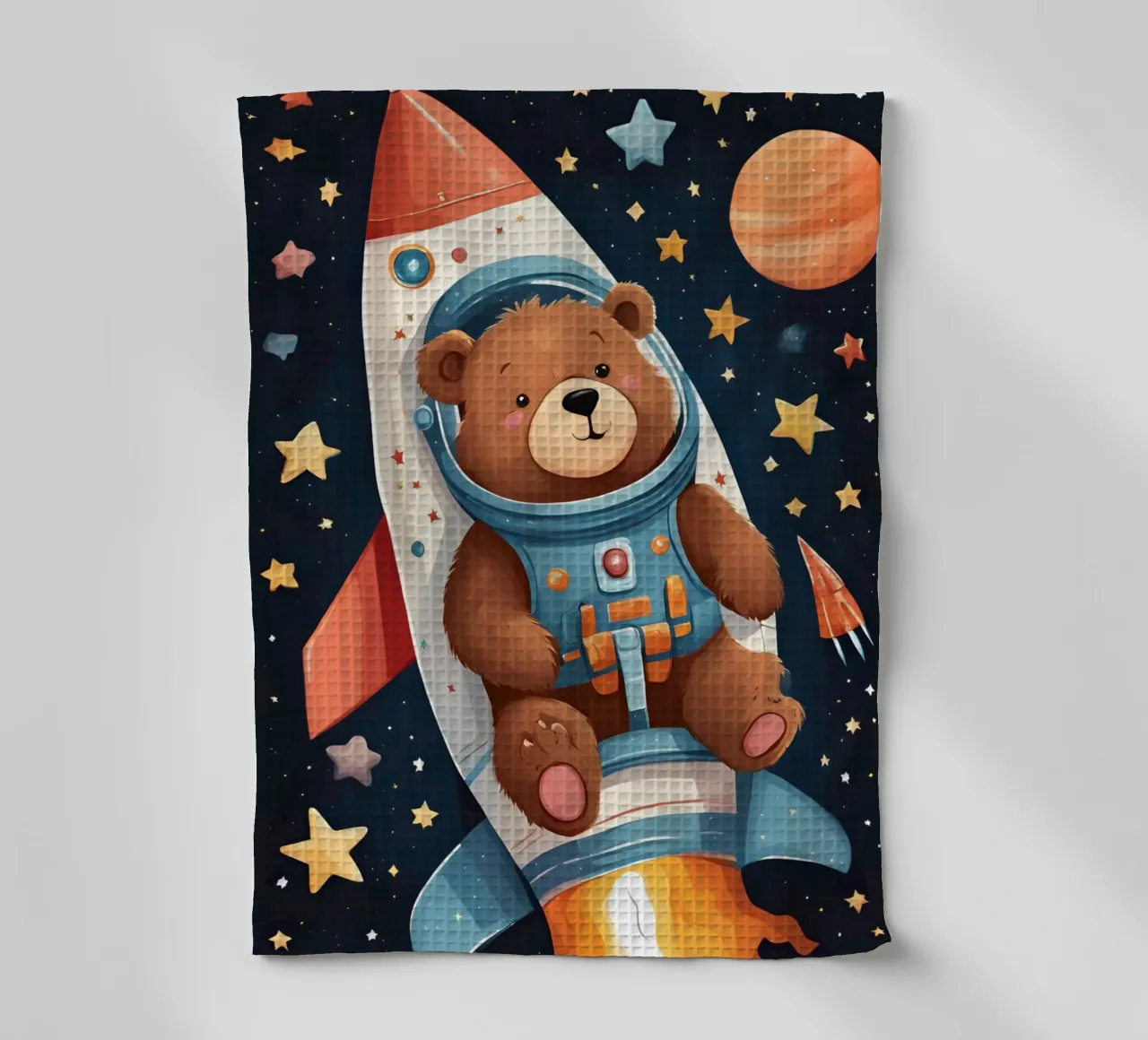 L'oursonaute dans l'espace torchon de Doodle Dreams Art