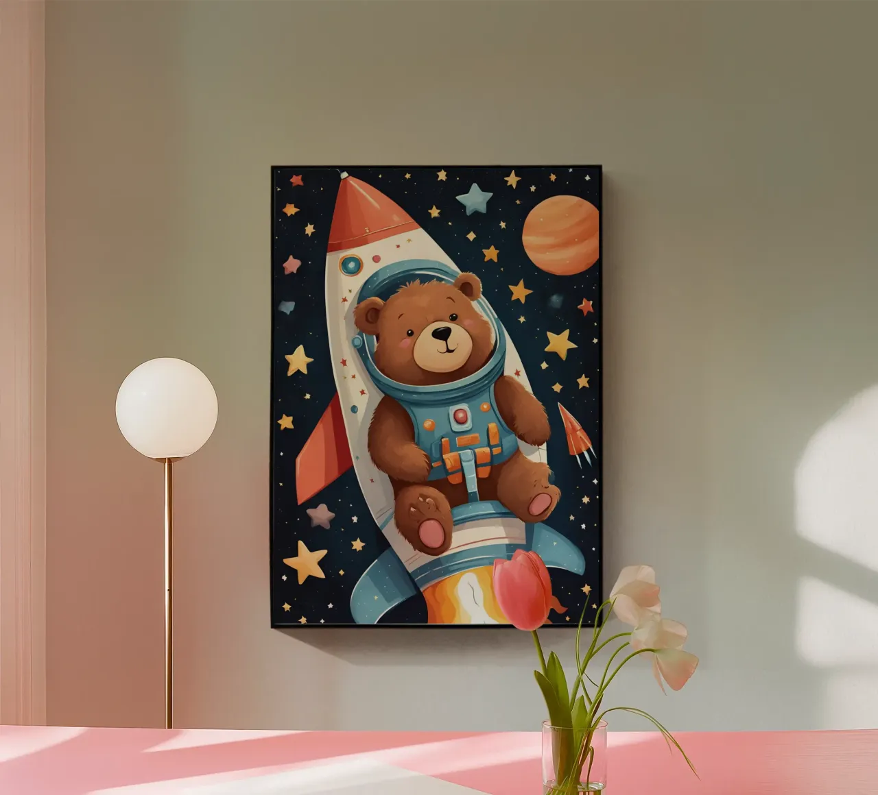 Bearonaut im Weltraum Acryl-Glas von Doodle Dreams Art