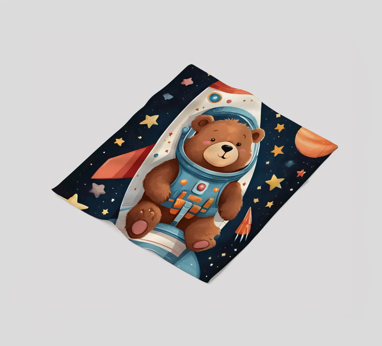 Bearonaut nello spazio coperta in pile da Doodle Dreams Art