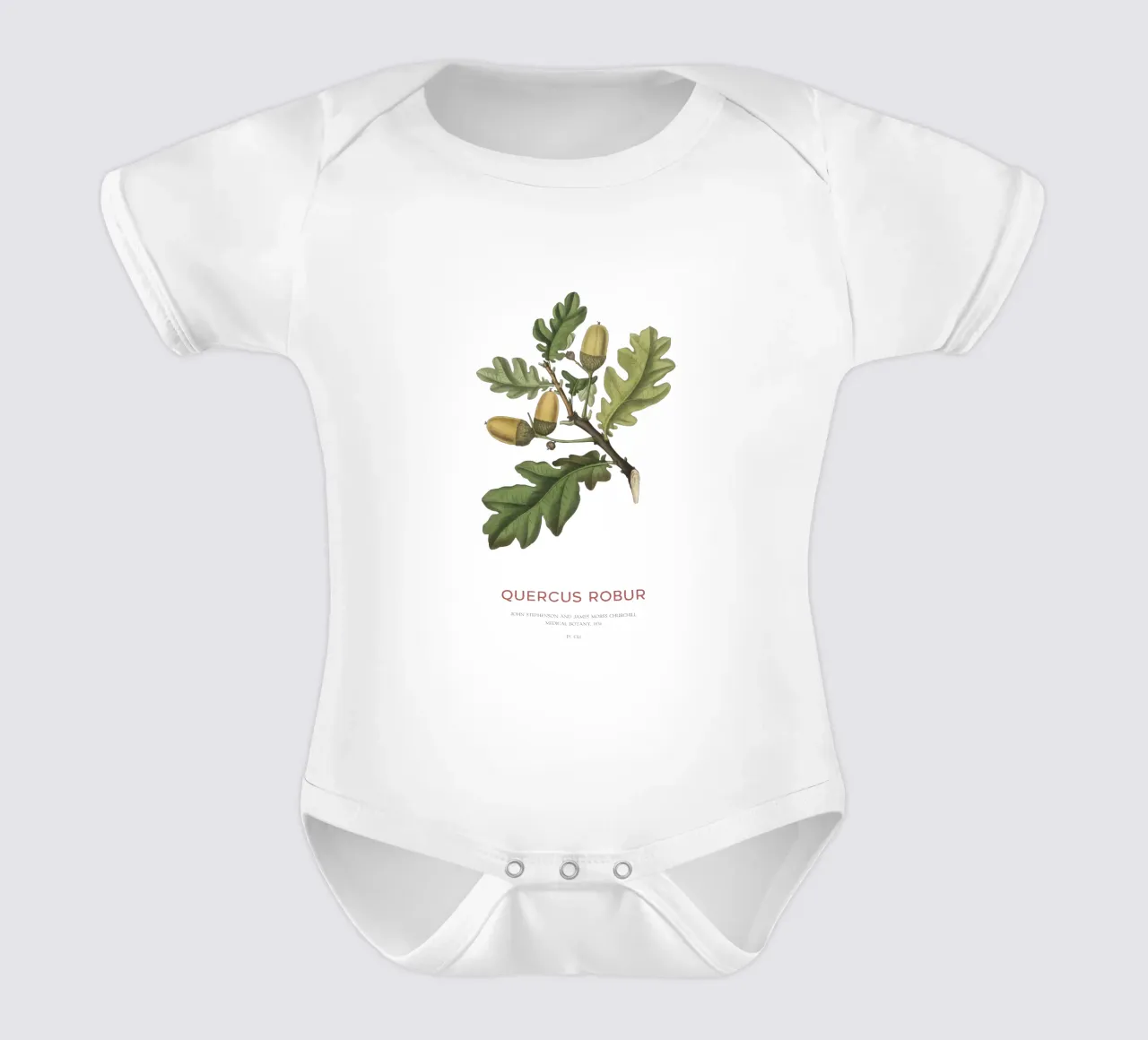Quercia inglese o Quercus Robur body neonato maniche corte da Vintagrafica