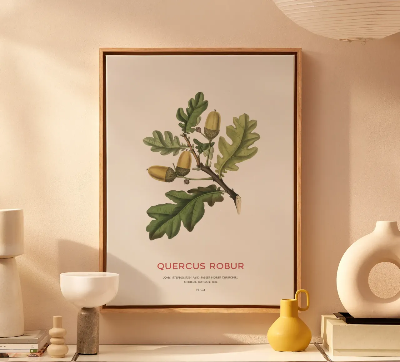 Quercia inglese o Quercus Robur tela con Cornice a cassetta da Vintagrafica