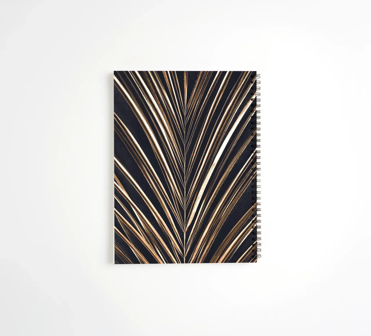 Golden palm leaf - Elegant wall decor & design pattern spiral notebook by Whole©