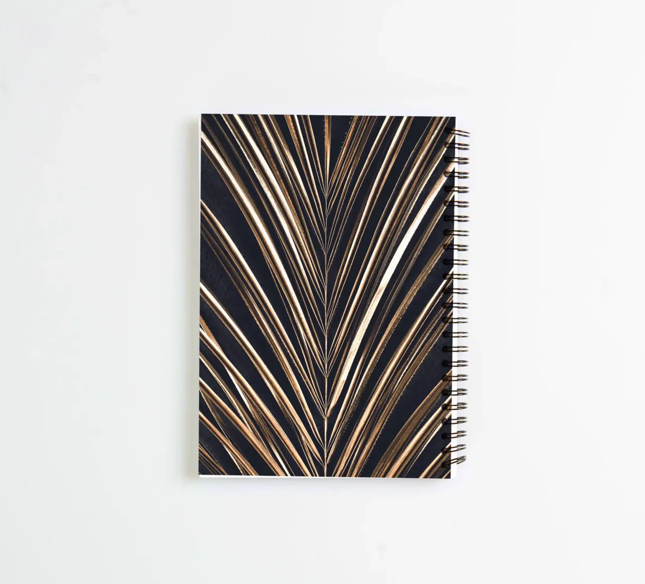 Golden palm leaf - Elegant wall decor & design pattern spiral notebook by Whole©