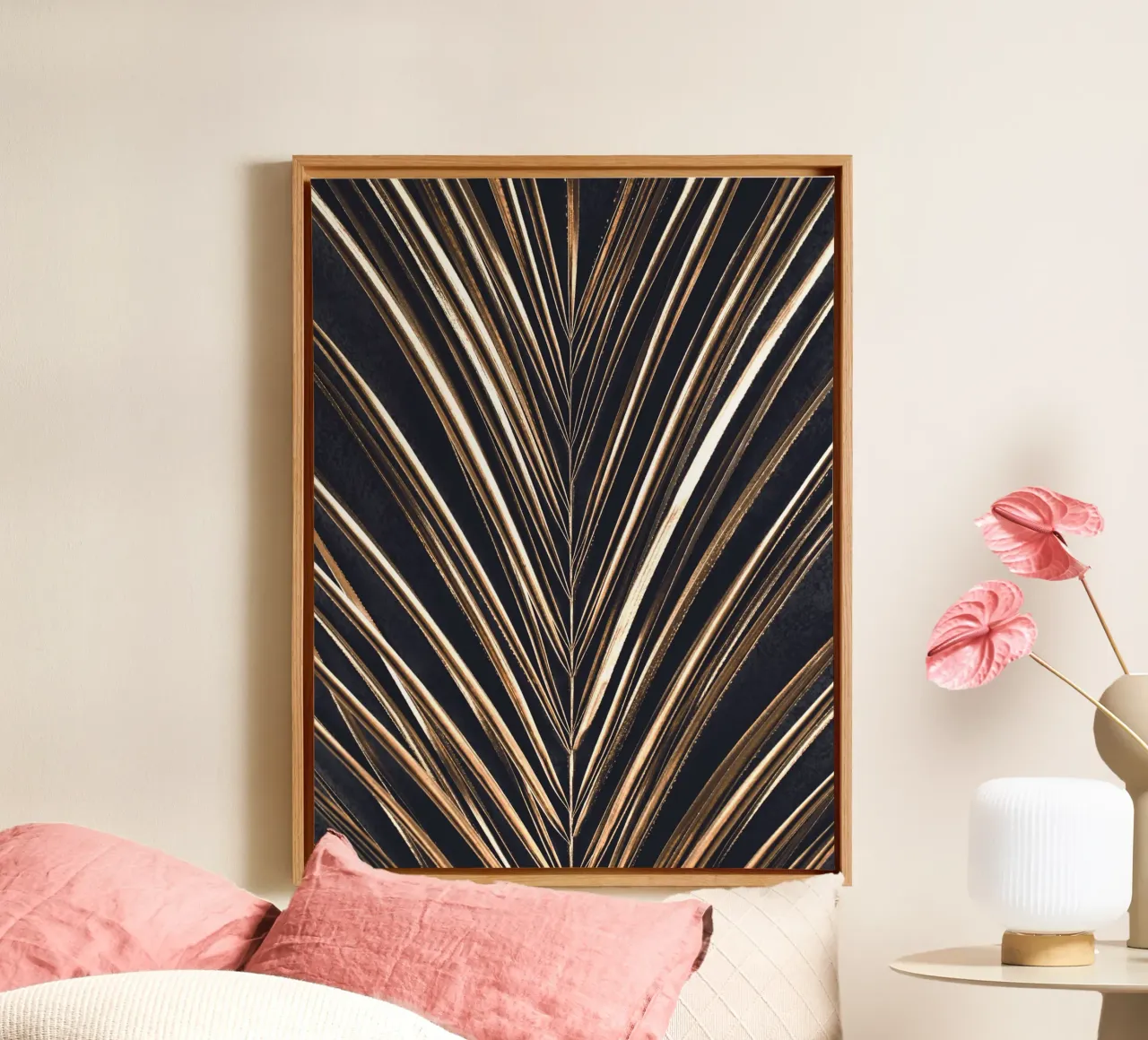 Golden palm leaf - Elegant wall decor & design pattern canvas by Whole©
