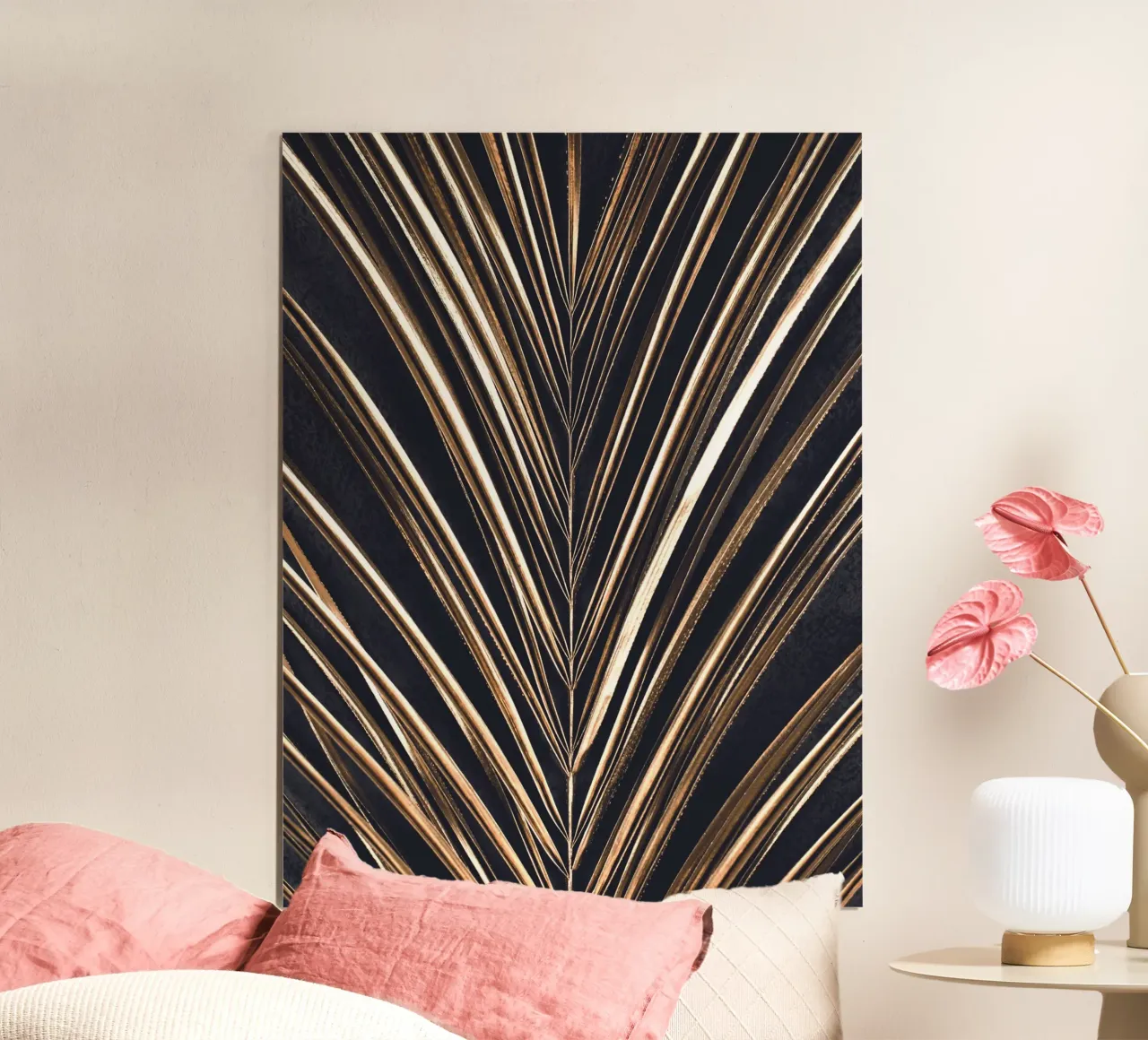 Golden palm leaf - Elegant wall decor & design pattern hahnemühle by Whole©